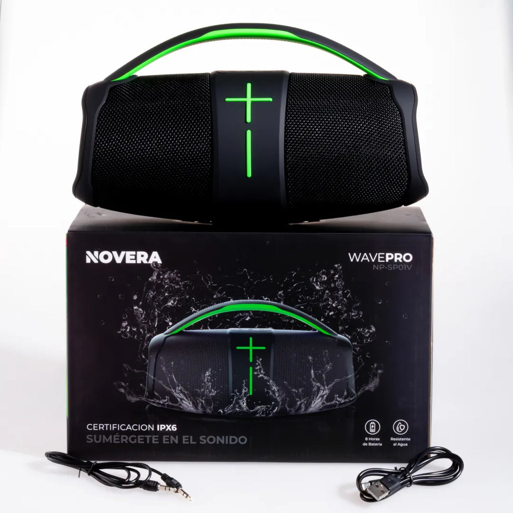 Parlante Bluetooth Portátil NP-SP01V – Resistente IPX6 + Luces LED RGB
