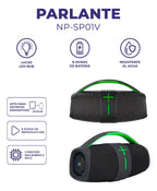 Parlante Bluetooth Portátil NP-SP01V – Resistente IPX6 + Luces LED RGB
